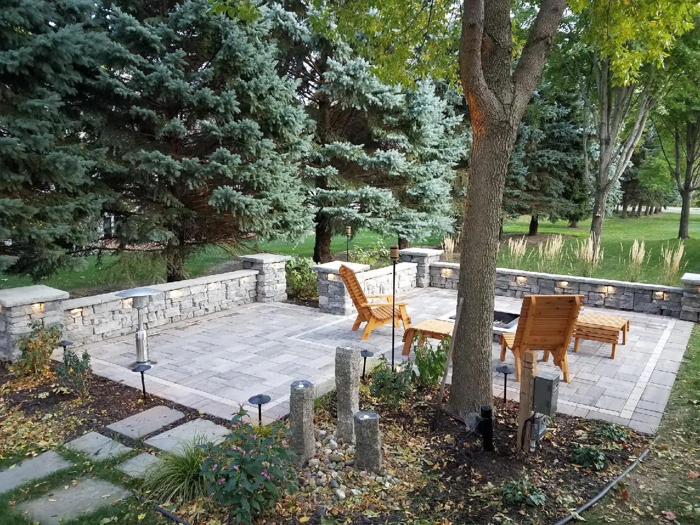 Pathway with retaining wall integration