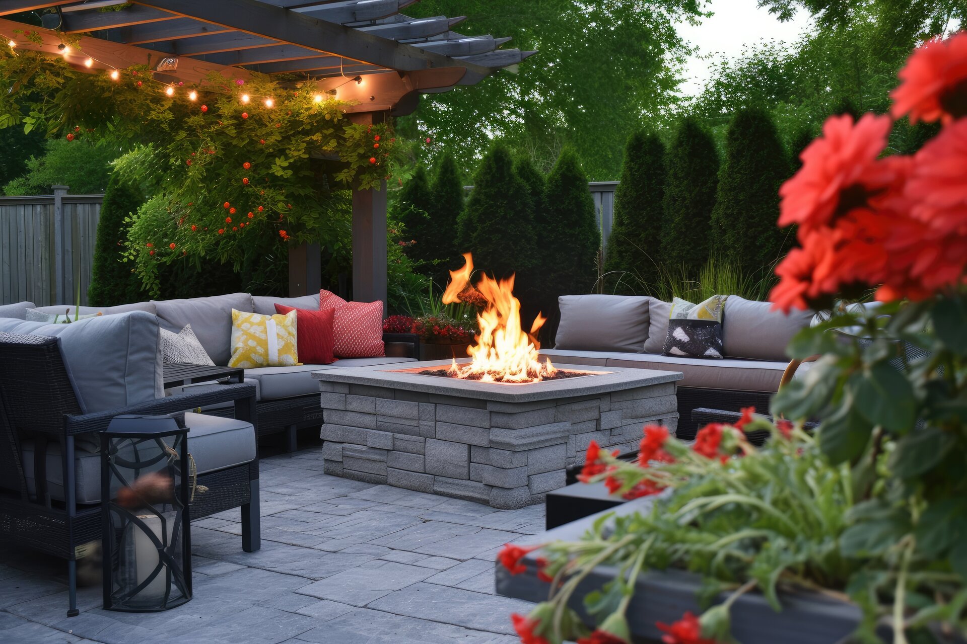 Modern fire pit design in Minnetonka