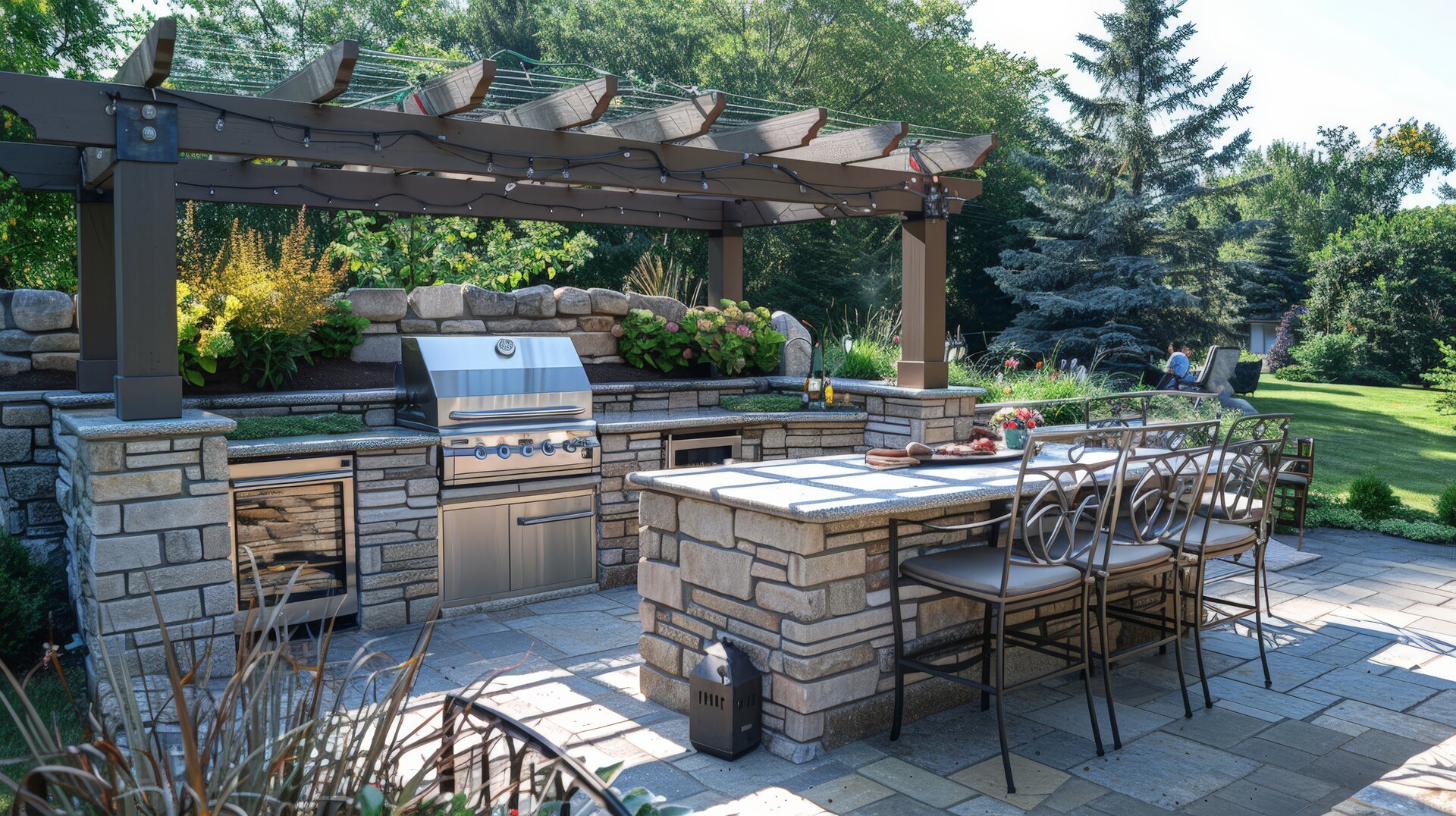 Gourmet outdoor kitchen in Edina