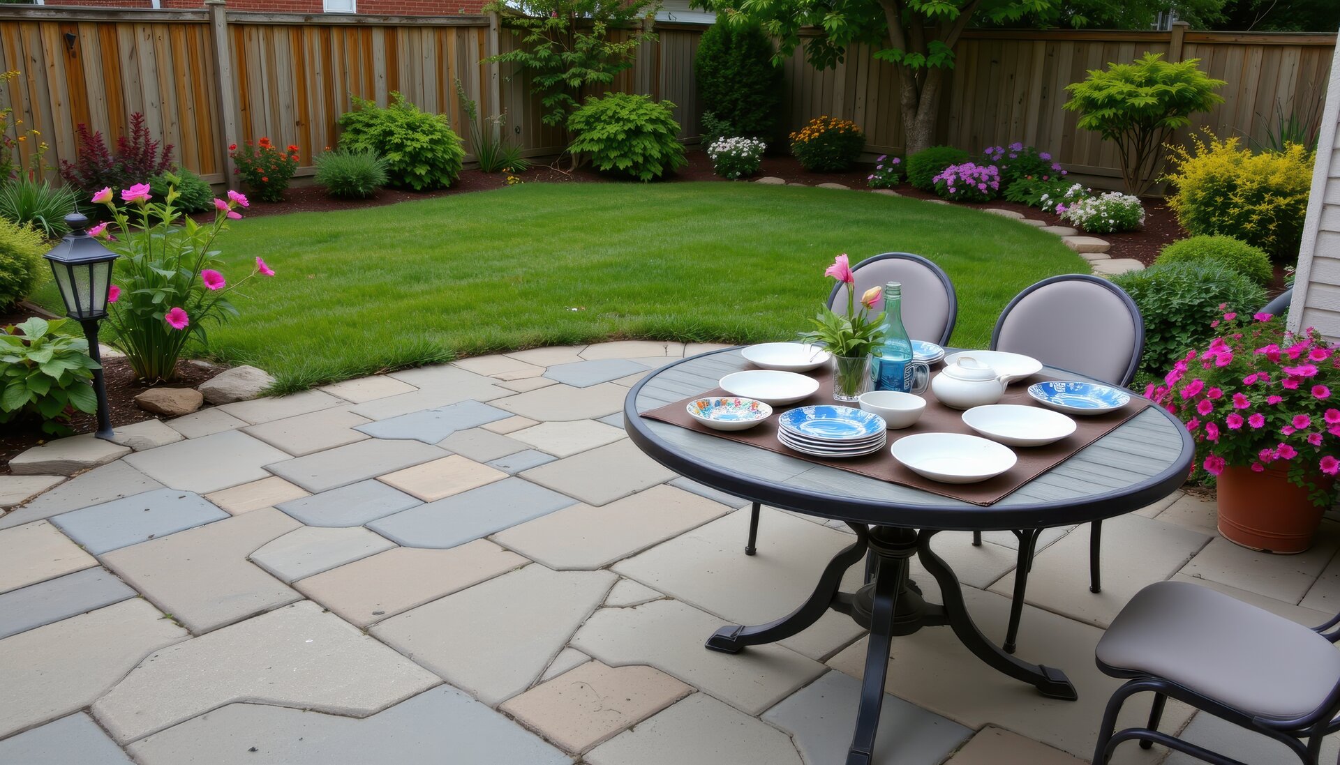 Curved paver patio in Lakeville