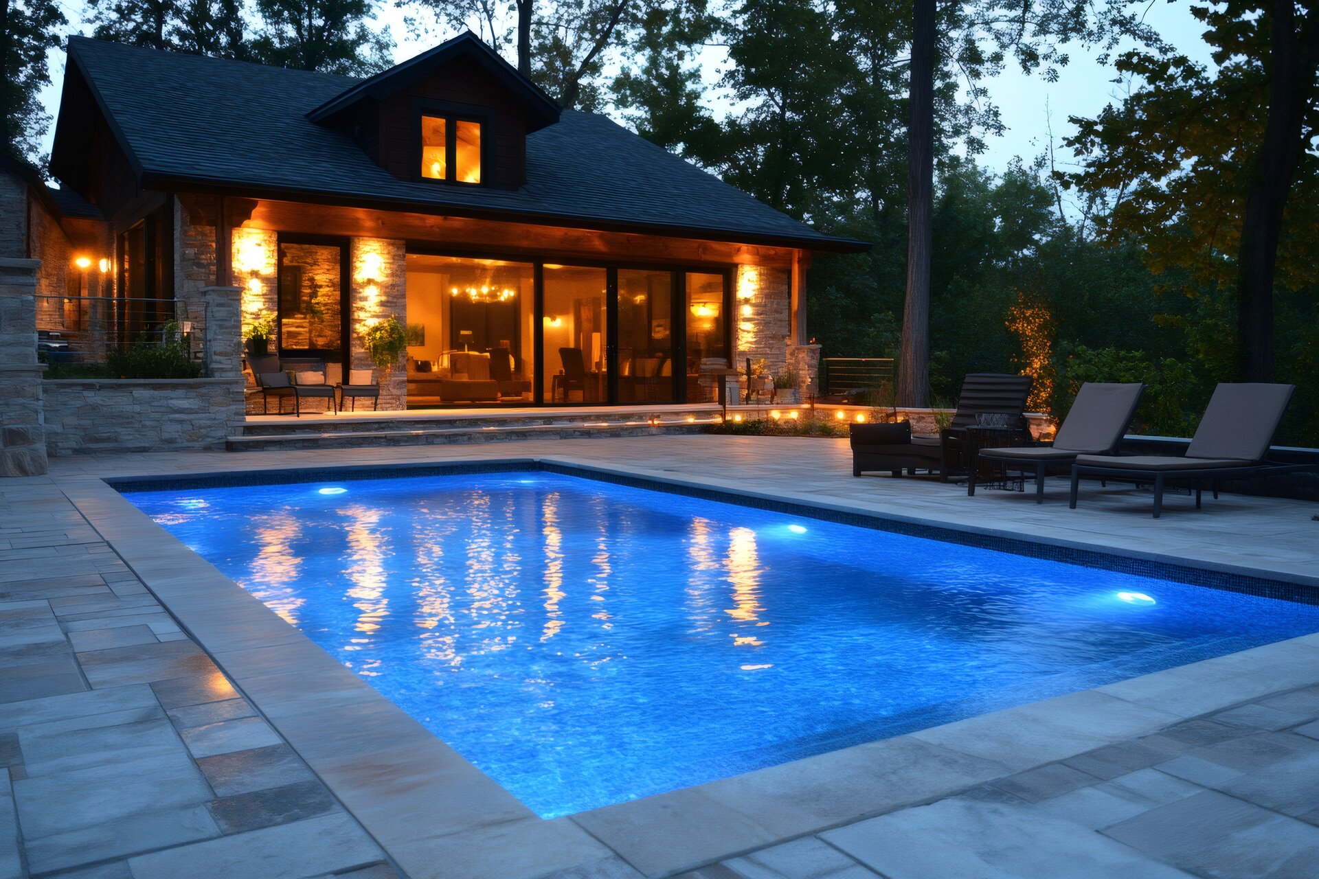 Pool with water features in Burnsville