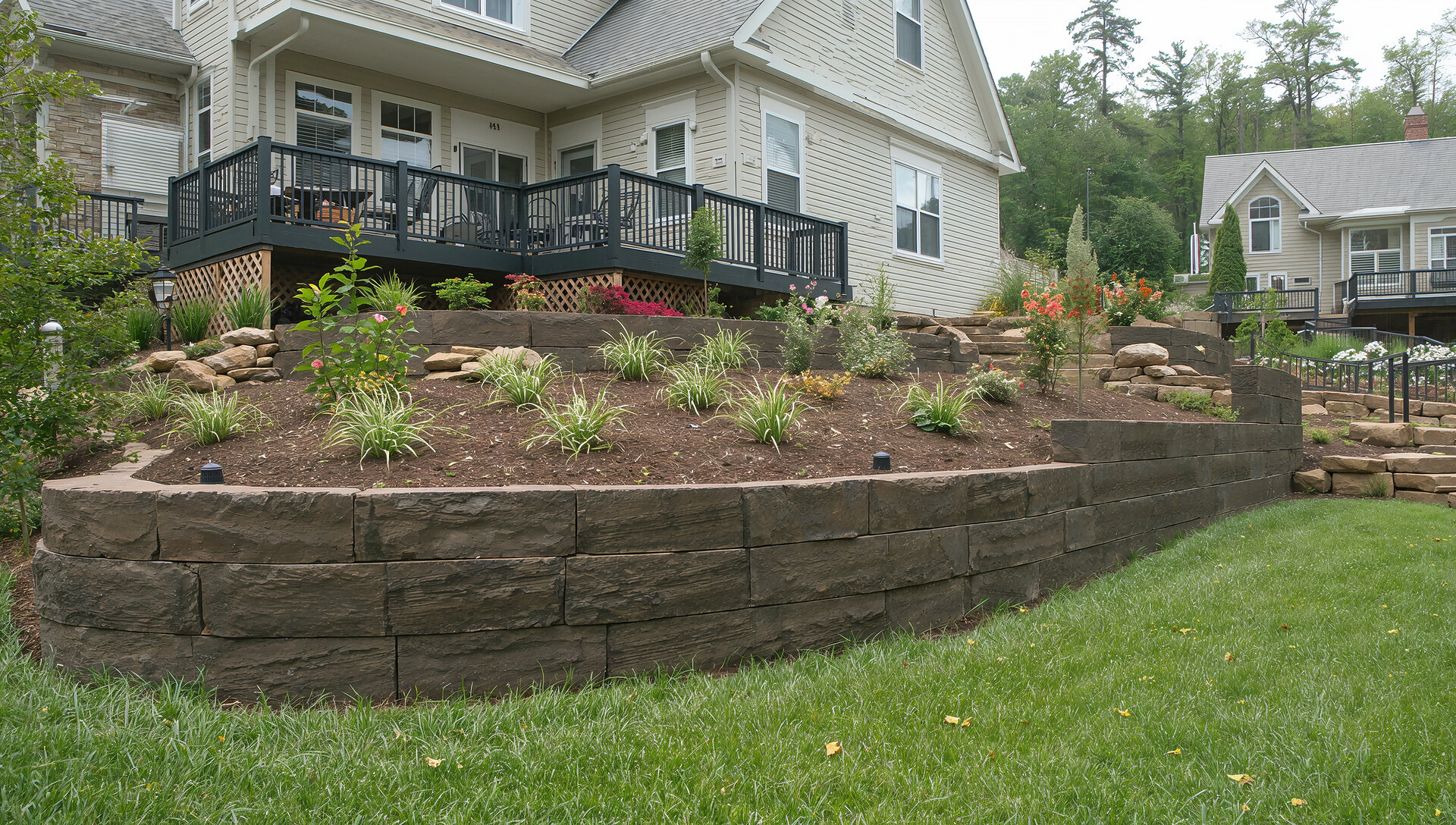 Block retaining wall in Bloomington